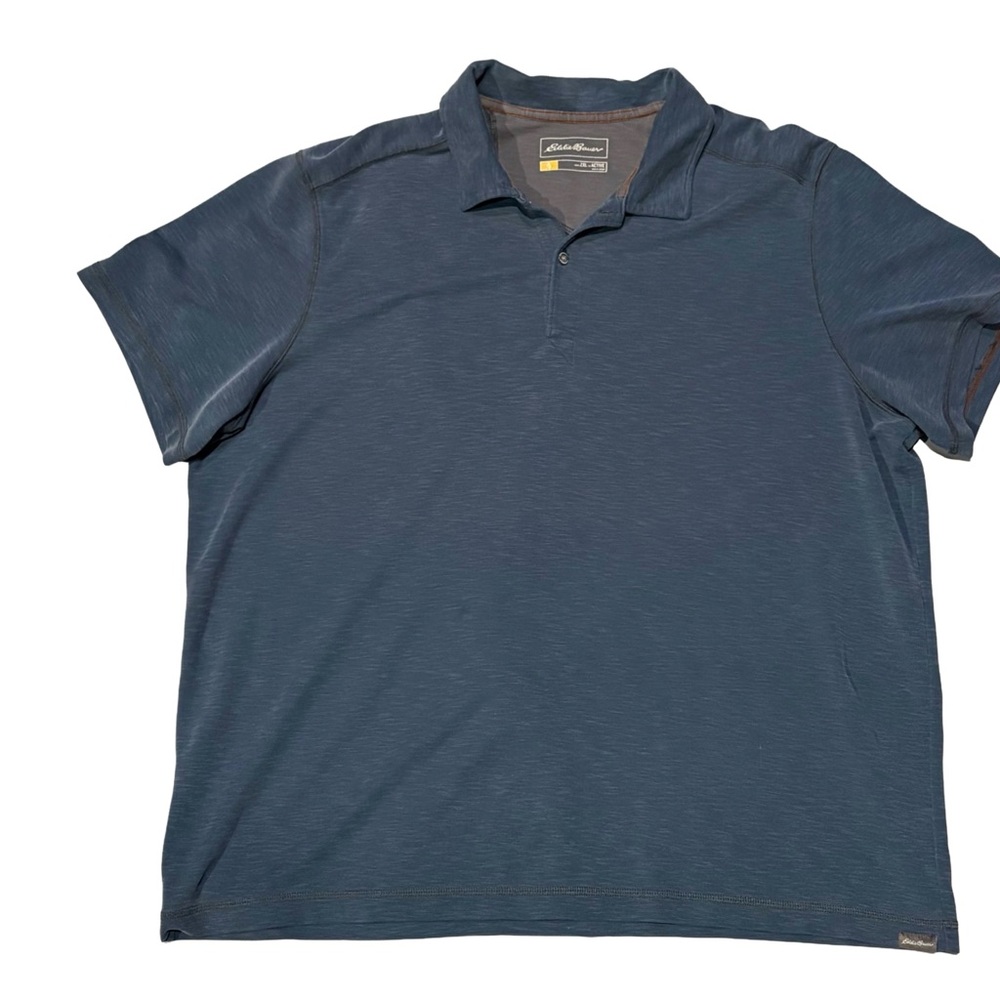 Eddie Bauer 2XL Active Polo Shirt | Blue Tencel Blend Performance